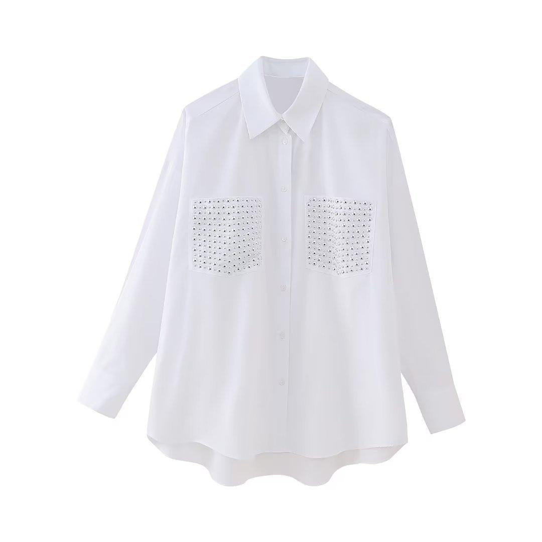 Camisa MEGAN con bolsillo decorativo