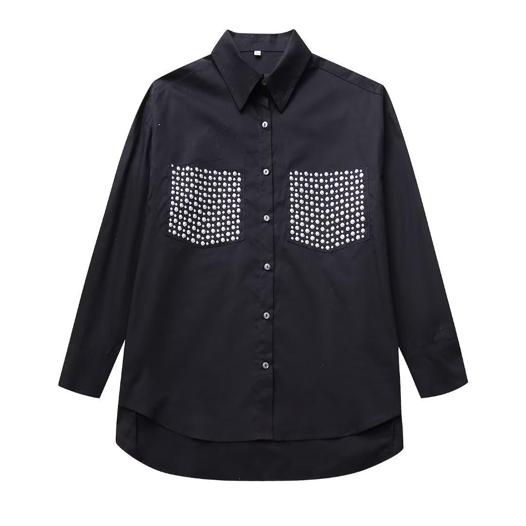 Camisa MEGAN con bolsillo decorativo