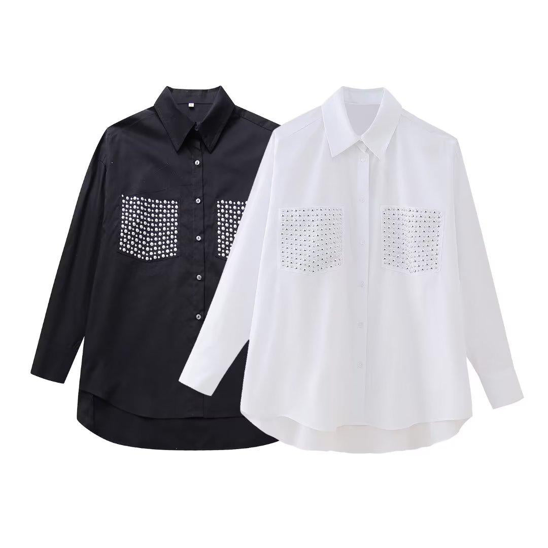 Camisa MEGAN con bolsillo decorativo