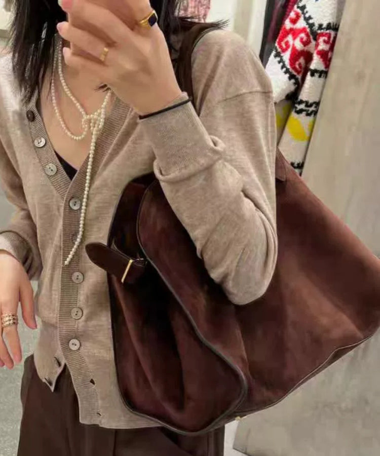 2025 New Brown Large Capacity Handbag